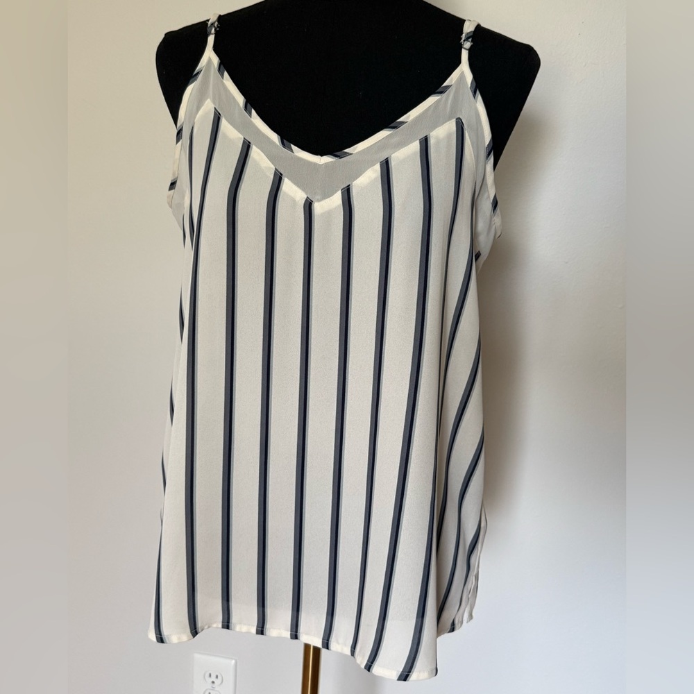 Maurices Gray and White Striped Camisole